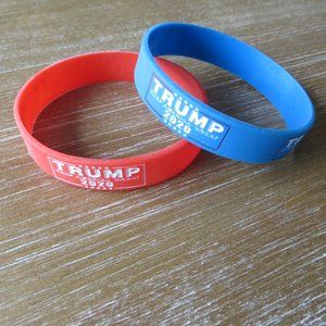 NEW Silicone Red & Blue Bracelets TRUMP Patriotic
